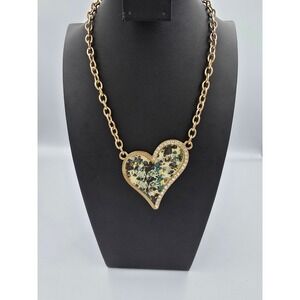 Kensie Gold Tone Multicolored Abstract Heart Pendant‎ Necklace with Rhinestones